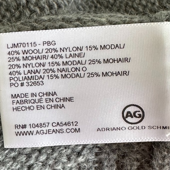 Ag Adriano Goldschmied Sandrine Button-Front Wool Blend Cardigan Gray Small Cozy - Picture 8 of 11